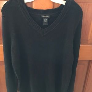 Plain black v-neck